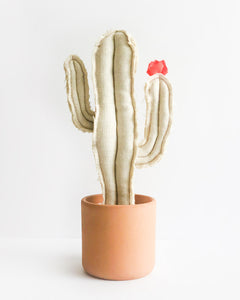 Large Wavy Saguaro Cactus - White Burlap