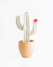 Medium Skinny Saguaro Cactus - White Burlap