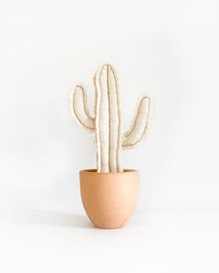 Medium Skinny Saguaro Cactus - White Burlap (Sample)